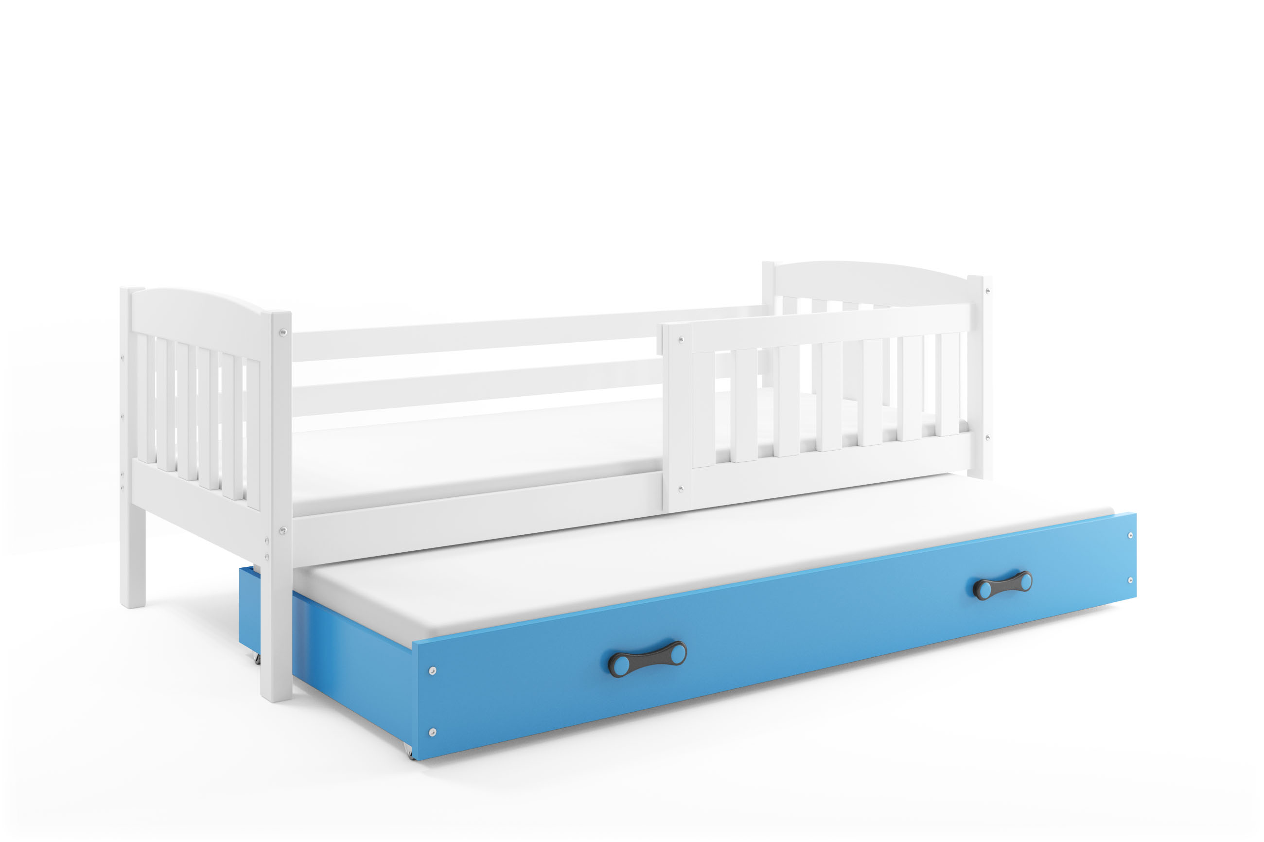 SMB Dětská postel s přistýlkou JAKE 2, 90x200 cm Dekor: Bílá, Barva šuplíku: Modrá