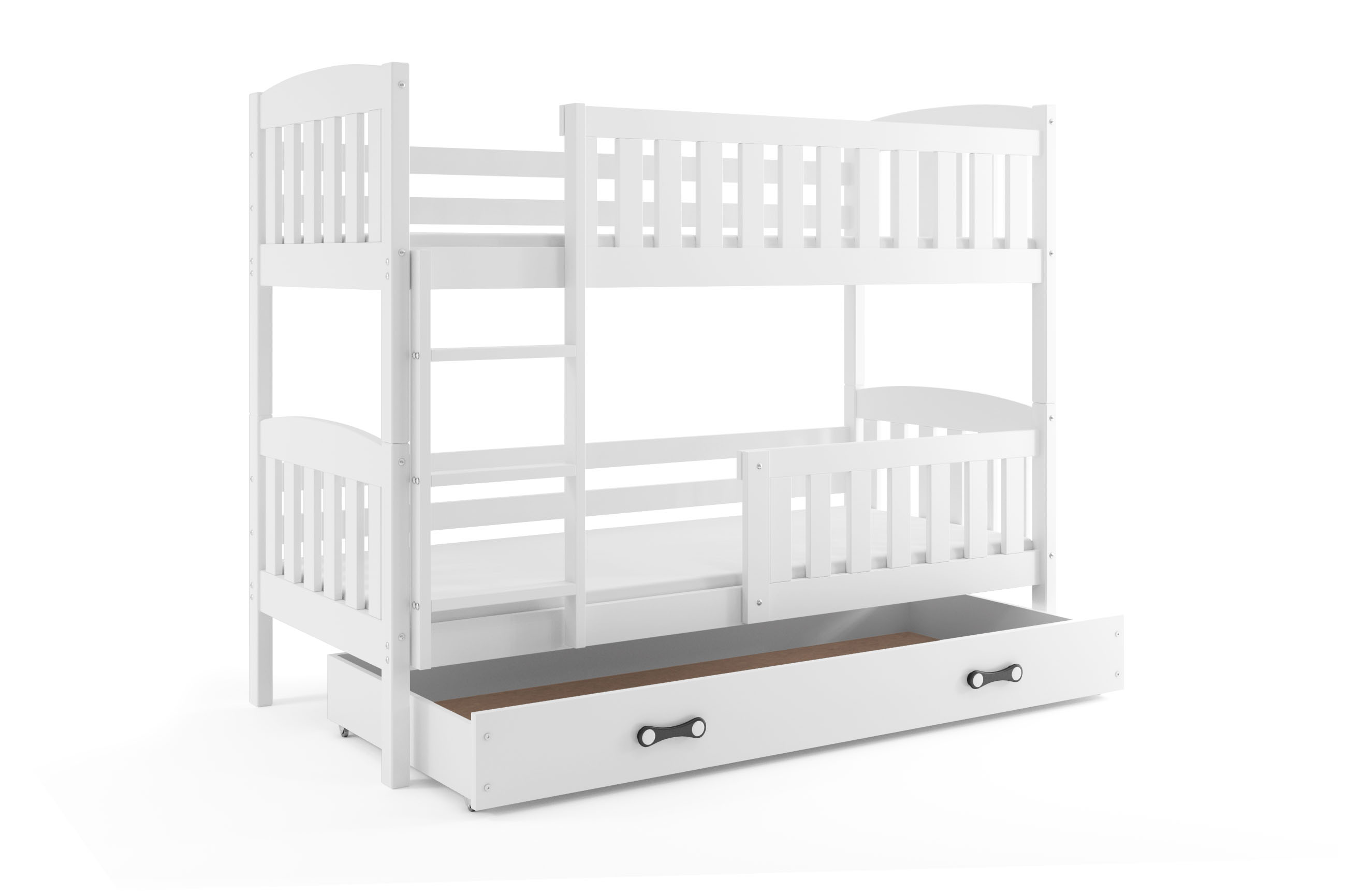 SMB Dětská patrová postel se šuplíkem JAKE 3, 90x190 cm Dekor: Bílá, Barva šuplíku: Bílá