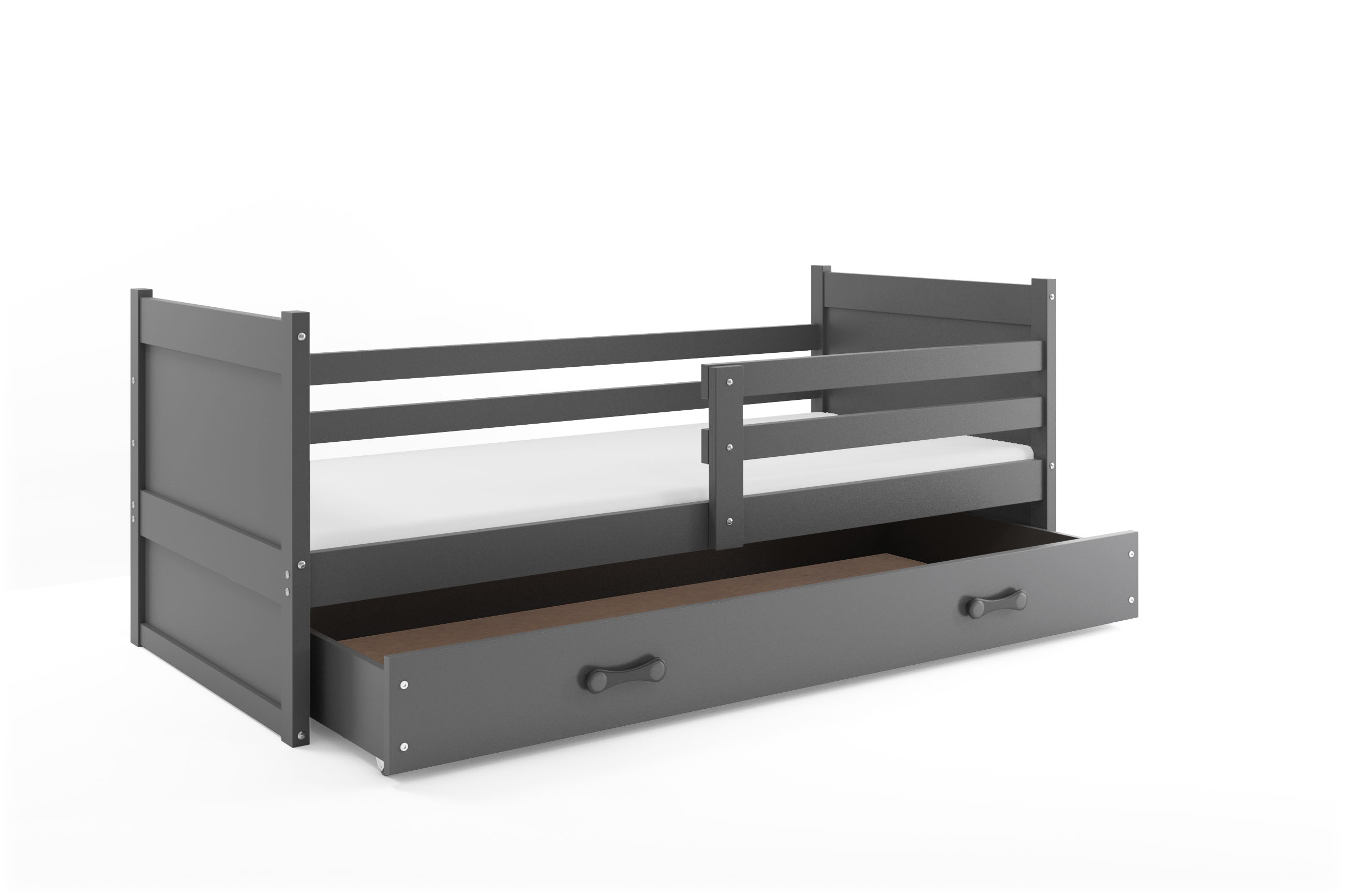 SMB Dětská postel se šuplíkem RICK 1, 90x200 cm Dekor: Grafit, Barva šuplíku: Grafit