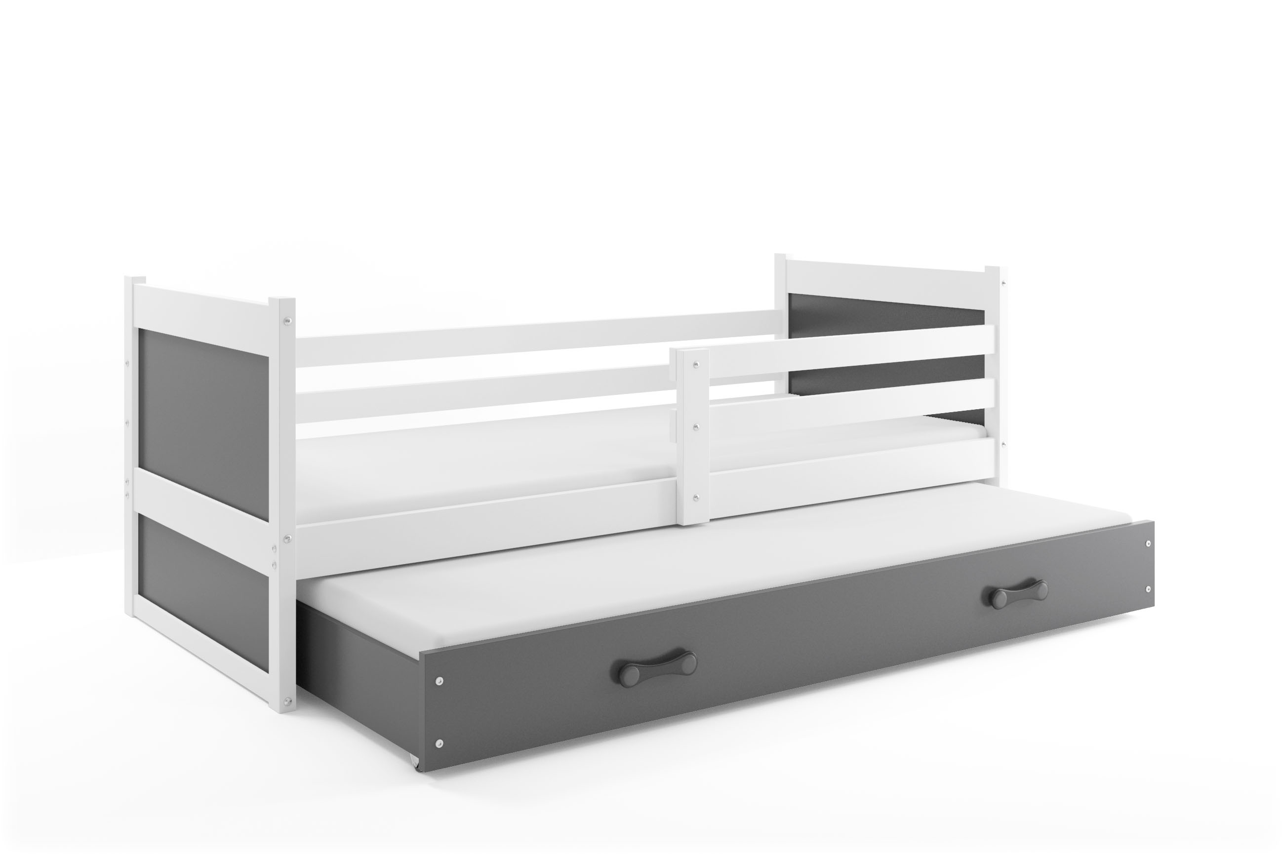 SMB Dětská postel s přistýlkou RICK 2, 90x200 cm Dekor: Bílá, Barva šuplíku: Grafit