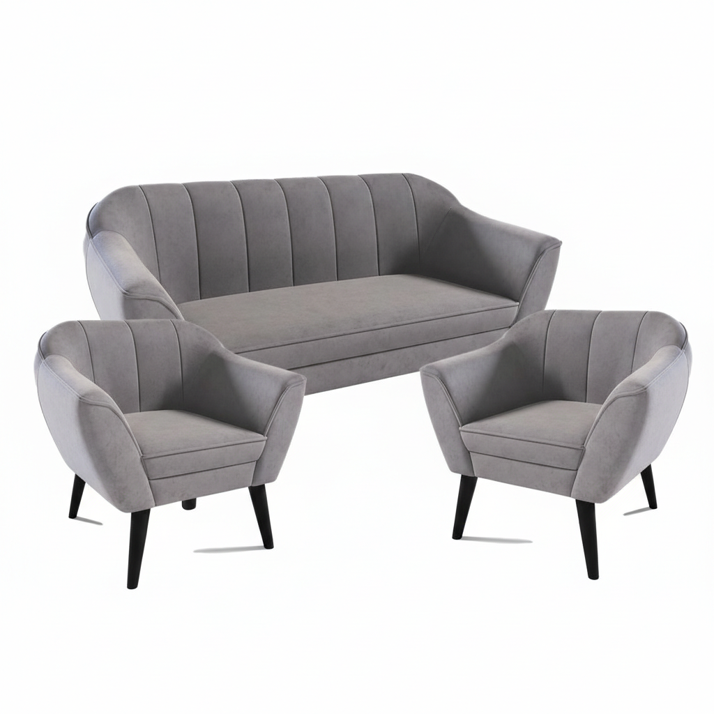 Eka Souprava pohovky a křesel BELLAGIO Velutto Výběr nohou: Černé, Barva látky Velutto: Velutto 15