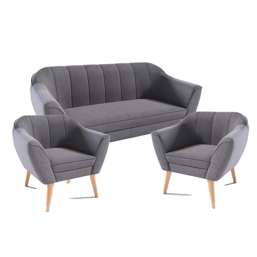 Eka Souprava pohovky a křesel BELLAGIO Velutto Výběr nohou: Přírodní, Barva látky Velutto: Velutto 18