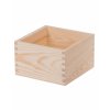 Dřevěná krabička bez víka - 16x16x10 cm, Přírodní