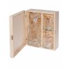 Dřevěná krabička na láhev a dvě sklenice - 30x23x11 cm, Přírodní