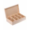 Dřevěná krabička na čaj s přihrádkami - 28x16x8 cm, Přírodní