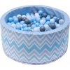 Dětský bazének s míčky - modro šedý zigzag - 200 ks míčků