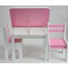 Stůl a dvě židličky K1 růžová