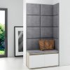 Předsíňová stěna s čalouněnými panely Trinity 2 - Světle šedá