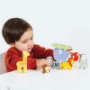 PL117 Africa Stacker Cotton Bag Boy Stacking Wooden Animals
