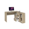 Rohový psací stůl PLUS s komodou 120 cm 2D3S - Dub sonoma