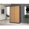 Šatní skříň IGA 120 cm - Antracit / Dub artisan