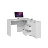 Rohový psací stůl PLUS s komodou 120 cm 2D3S - Bílý mat