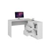 Rohový psací stůl PLUS s komodou 120 cm 2D3S - Bílý mat