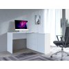 Rohový psací stůl PLUS s komodou 120 cm 2D3S - Bílý mat