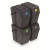 Sada 4 odpadkových košů SORTIBOX II antracit, objem 4x25L