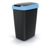 Odpadkový koš COMPACTA Q černý se světle modrým víkem, objem 12l