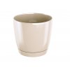 Květináč COUBI ROUND P s miskou krémový 21cm