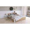 Postel z masivu Iris 140x200 cm, Bílá/Dub Artisan