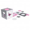 Puzzle piankowe mata 180x180cm 9 elementow szaro rozowa 140123