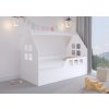 Dětská postel ve tvaru domečku - 160 x 80 cm Bílá - 2. jakost