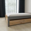 Postel z masivu Iris Double 80x200 cm, GRAFIT/Dub Artisan - 2. jakost