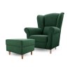 Sedací souprava: Křeslo LOFT 1 + podnožka LOFT, Tmavá zelená Avra 12