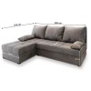 Rohová sedačka RYA, 200 cm PAROS 06 (Tmavá šedá) - 2. jakost