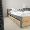 Postel z masivu Iris Double 160x200 cm, GRAFIT/Dub Artisan - 2. jakost