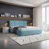 Čalouněná postel Flow 120x200 cm, Trinity 2322 Světlá modrá s kovovým rámem úložného prostoru