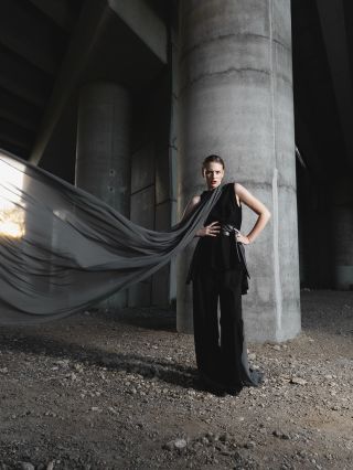 “grace against concrete.” …..workshop fashion is passion…. dress @lucia.yildiz model @klorusova._ @hmodelsslovakia makeup...