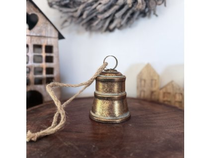 Kovový zvonek zlatý