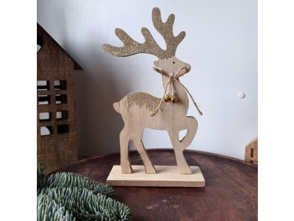 Dřevěný jelen podstavec