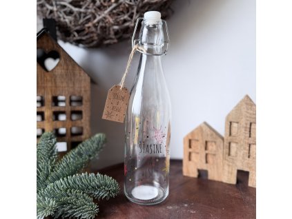 Skleněná láhev VESELÉ VÁNOCE