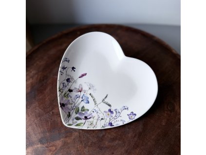 Porcelánový dezertní talířek  LOUKA ve tvaru srdce