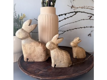 Zajíc dřevo 3 velikosti