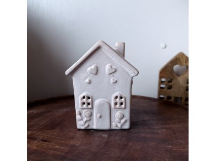 Keramický domeček květiny