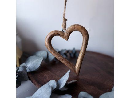 Dřevěné MANGO srdce obrys
