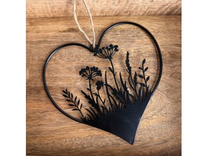 Kovové srdce závěs