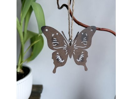 Kovový antik motýl k zavěšení