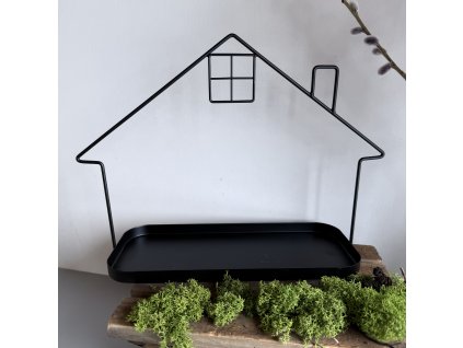 Kovový tác motiv domeček obdelník