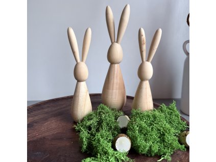 Dřevěný zajíc velký natur