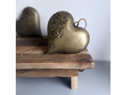 Kovové srdce 3D květiny