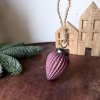 Skleněná ozdoba šiška bordó matná 4,5x7,5x4,5cm