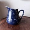 Keramický džbán modrý, bílé kytičky 0,53l