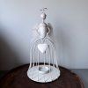 Kovový anděl na svíčku šaty bílý