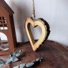 Dřevěné MANGO srdce kůra 19cm
