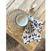 set 4 ubrousky - motiv modré listí akvarel