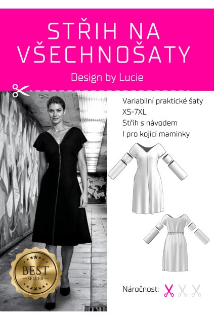 VŠECHNOŠATY S VARIABILNÍMI RUKÁVY XS-XXL (STŘIH)