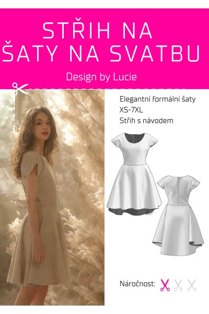 ŠATY NA SVATBU XS-7XL (STŘIH)