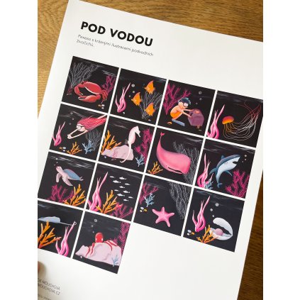 Pexeso zvířata moře potápění podmořský svět pdf soubor k vytištění